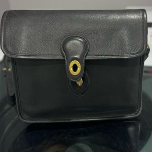 COACH - Vintage 1980's Navy Leather Convertible Crossbody/Hand Bag